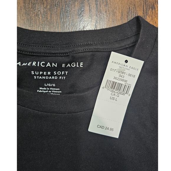American Eagle Black Super Soft Tee - Men's Size Large - Picture 5 of 5